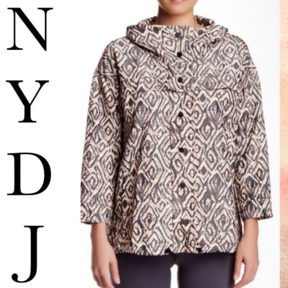 New NYDJ Diamond Wood Grain Athletic / Dress Water Resistant Wind Breaker Jacket - Picture 1 of 16